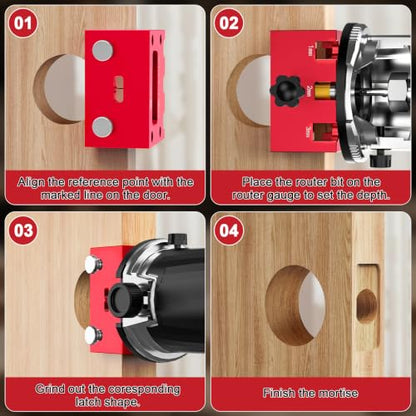 Door Lock Installation Kit & Door Latch Mortise Tool & Door Hinge Jig