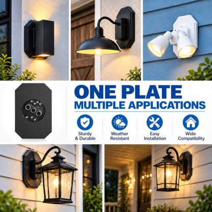 Podoy Vinyl Siding Mounting Block with Built-in Electrical Box (Black) - size: 1, style: Black