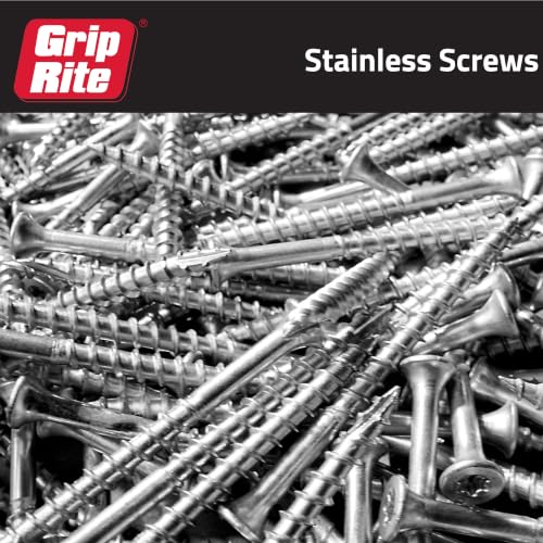 Grip-Rite PrimeGuard Max Deck Screws for Outdoor Projects - Bugle Head - Coarse Thread Wood Screws - T20 Star Drive - 316 Stainless Steel - #8 x 2-1 Lb Box - MAXS28DS3161