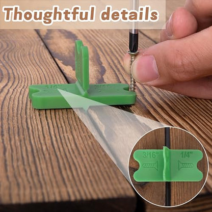 8 Pcs ABS Deck Spacer Tool, 4 Thicknesses Green Deck Board Spacers - color: Green-8
