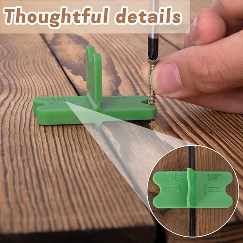 8 Pcs ABS Deck Spacer Tool, 4 Thicknesses Green Deck Board Spacers - color: Green-8