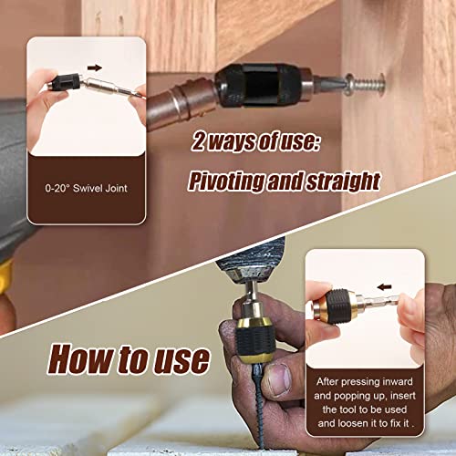 6Pcs Drill Bit Magnetic Bit Holder Extension Set with Degree Pivot Driver
