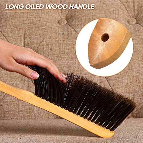 Patelai 2 Pcs Wooden Bench Brushes Fireplace Brush, Gray, Brown - color: Gray, Brown