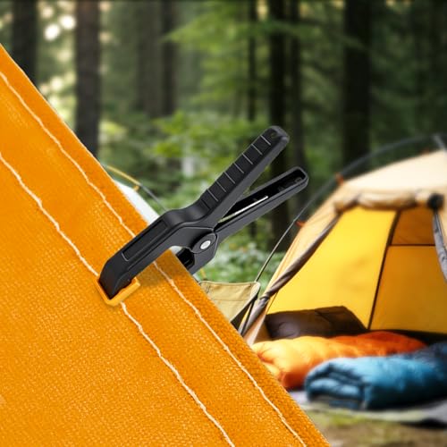 20 Pack Spring Clamps, Heavy Duty Plastic Woodworking Clamps & Multi-Use Hanging Clips for Balloon Arch Clips, Tarp Clips & Backdrop Holder, Durable Hand Tool Kit - color: Yellow-20pcs