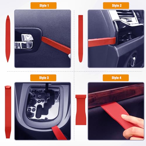 GOOACC 9PCS Auto Trim Removal Tool Kit Red - color: 9pcs Trim Removal Tool Red