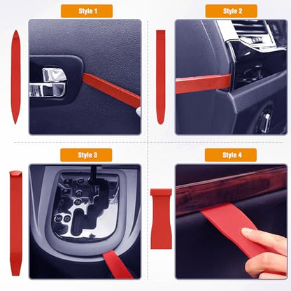 GOOACC 9PCS Auto Trim Removal Tool Kit Red - color: 9pcs Trim Removal Tool Red