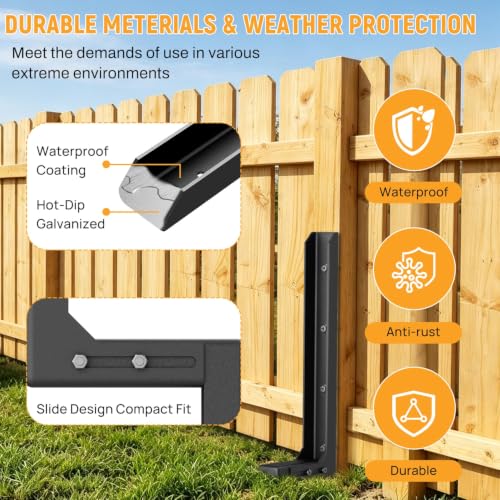 4PCS Fence Post Repair Kit with Serrated Design & Adjustable Width