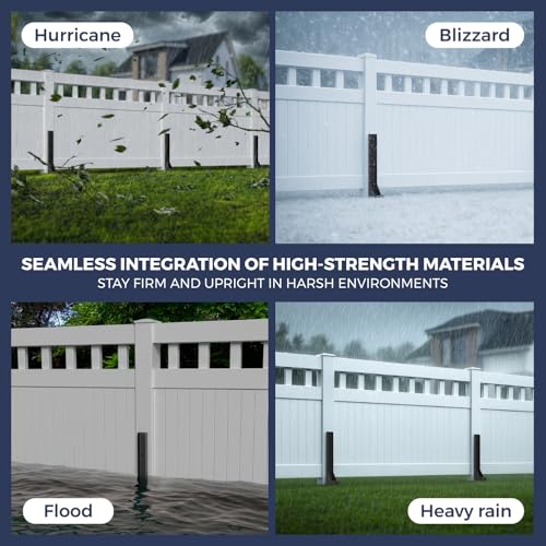 2 Pack Fence Post Repair Kit 1/8" Thickened Anchor Spike for 4x4/6x6