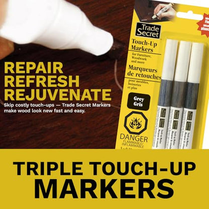 Trio Furniture Touch-Up Markers, Wood Scratch Repair Paint Pen, Grey Trends - color: Grey