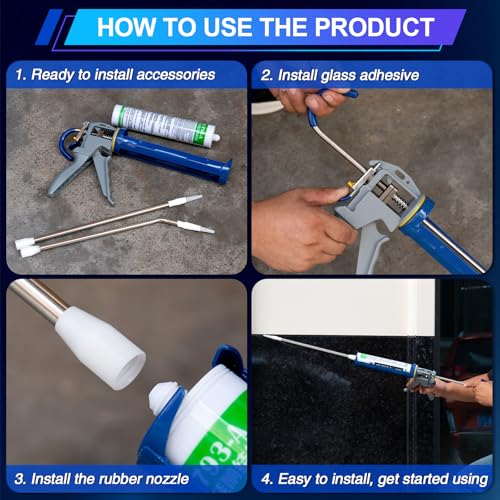 4 PCS Long stainless steel material caulking nozzle for caulking gun