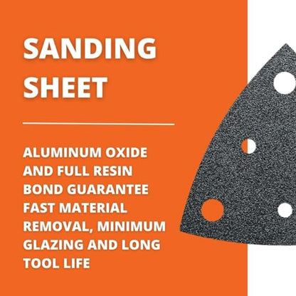 Fein Sanding Sheets with Hook & Loop Attachment - size: 40 Grit, 50-Pack