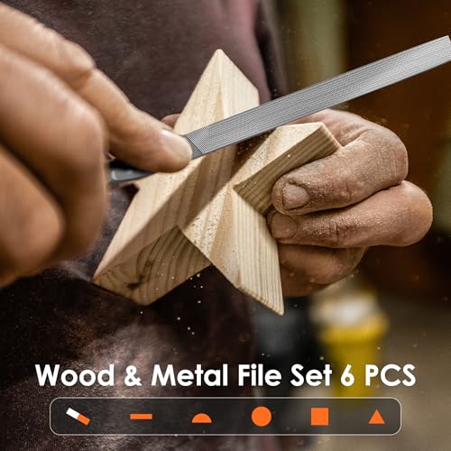 6-Piece Metal Needle File Set - Hardened Alloy Steel - color: Black-6pcs