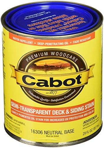 Cabot 206089 Deck and Siding Stain Neutral Base Semi Transparent, 1 Quart
