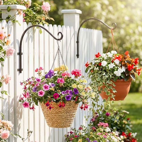 Hanging Plant Brackets Outdoor: 16 Inch 2 Pack Heavy-Duty Plant Hanger - size: 2B-16" 2PCs