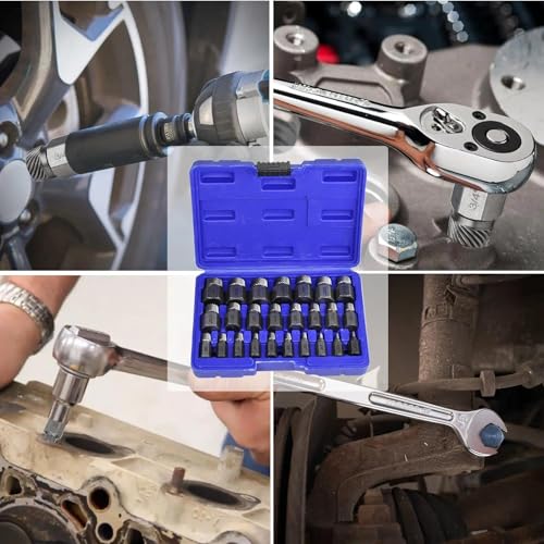 25 PCS Screw Extractor Set, Bolt Remover Tools for Stripped Broken Bolts