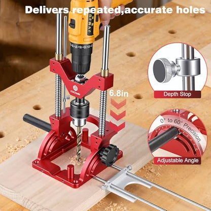Portable Drill Guide for Drilling Angled or Straight Hole with Guide Rod - size: With Guide Rod