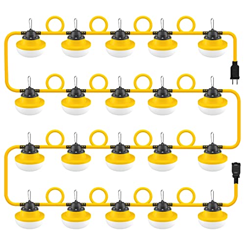 New 200FT Construction String Lights LED Industrial Grade - size: New 200FT 2 Prong (Yellow)