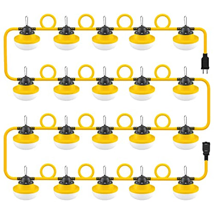 New 200FT Construction String Lights LED Industrial Grade - size: New 200FT 2 Prong (Yellow)