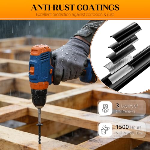 Kryonix Deck Screws, Timber Screws #14 x 2-7/8 Inch 50-PCS - size: #14 x 2-7/8"