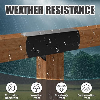 2 Pcs 4"x 4" 3-Way Pergola Bracket(Actual Fit: 3.6"x3.6") Post - size: 3-Way 4x4 Inch - 2 Pcs