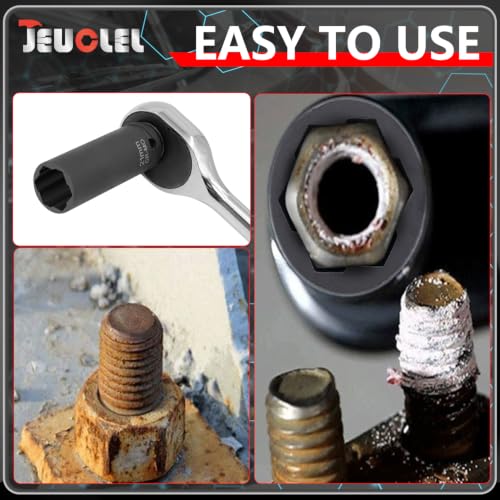 3PCS Twist Lug Nut Socket Set, 1/2" Drive Bolt Nut Extractor Tool - color: 3pcs Wheel Lug Nut Extractor 1/2 Inch Drive