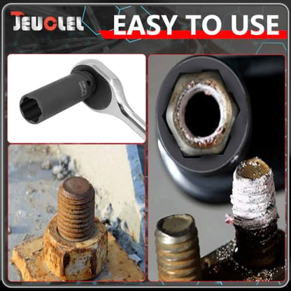 3PCS Twist Lug Nut Socket Set, 1/2" Drive Bolt Nut Extractor Tool - color: 3pcs Wheel Lug Nut Extractor 1/2 Inch Drive