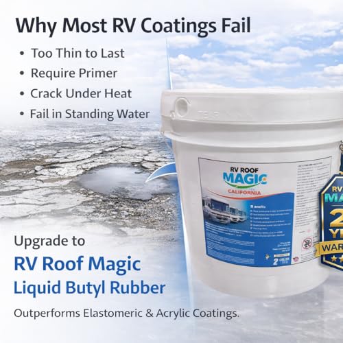 Best RV Roof Sealant for RV Roof Repair | Specially Designed for VOC Compliance | Only Product with No Primer Needed | Apply on All Type of Roofs | 2 Gallon Pail