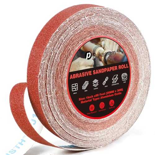 Emery Cloth Roll 80 Grit 1" x 98' for Metal & Wood - size: 80 Grit