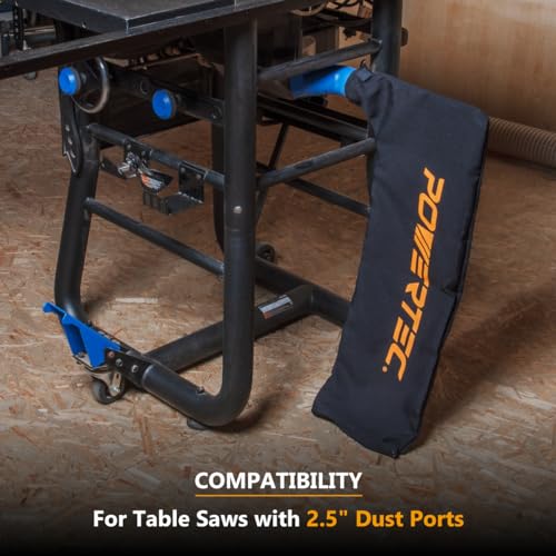 POWERTEC Table Saw Dust Collector Bag, Universal Table Saw Dust Bag Fits 2-1/2" Dust Ports, Table Saw Accessoeies for Bosch/Dewalt/Ryobi/Craftsman/RIGID/Metabo/Kobalt/Skilsaw/Delta (75074) - style: 2-1/2" Dust Ports, Table Saw Dust Bag, 1PK