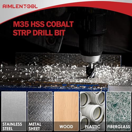 3Pcs(1/8"-7/8") M35 Four Spiral Flute Cobalt Step Drill Bit Set - size: Four Flute-3PC
