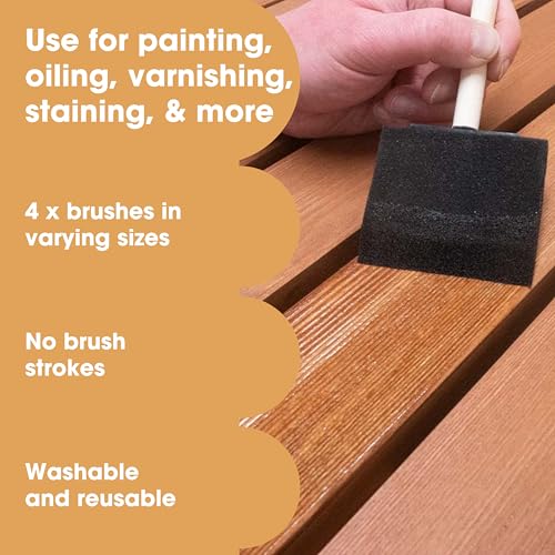 Furniture Clinic Foam Brushes, Washable and Reusable (4 Pack)