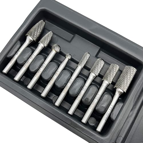 LU&MN Tungsten Carbide Burr Set, 1/4" Shank, 8 Pcs - style: 8PCS -1/4" Shank