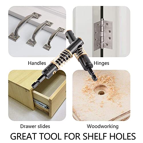Watris Veiyi Self Centering Hinge Drill, Hex Shank Centering Bits, 5mm&1/4"
