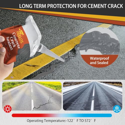 Concrete Crack Filler,2 Pack Cement Crack Sealant, High Elasticity Crack Filler Repair Sealer, Self Leveling Waterproof Caulking Glue Sealing Adhesive for Concrete Driveway, Patio, Sidewalk (Grey) - color: grey