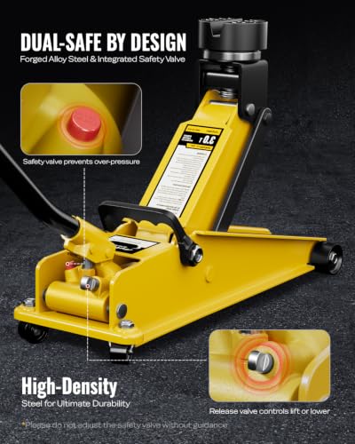 AUTOWN Heavy Duty 3 Ton Floor Jack, Hydraulic Car Jack with Quick Lift Pump