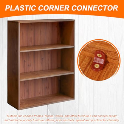 Generic 20pcs Plastic l Brackets 0.7"x0.9" (16.6x23.1mm) Small Round l Shape Bracket 90 Degree Right Angle Corner Brace with Screws for Shelves Wood Cabinet Chair Drawer Fence, Black