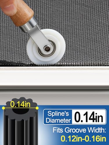 MEWTOGO 3 in 1 Screen Repair Kit, Window Screen Replacement Tools - size: 0.14in x 32.8ft