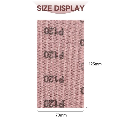 25Pcs 2-3/4" x 5" Hook and Loop Mesh Sandpaper for Orbital Sander - style: 70*125mm