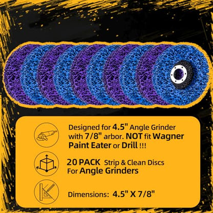 20 Pack Strip Discs Stripping Wheel 4.5 inch for Angle Grinder Clean and Remove Paint Coating Rust Welds Oxidation (4-1/2" x 7/8") - size: 4-1/2 inch