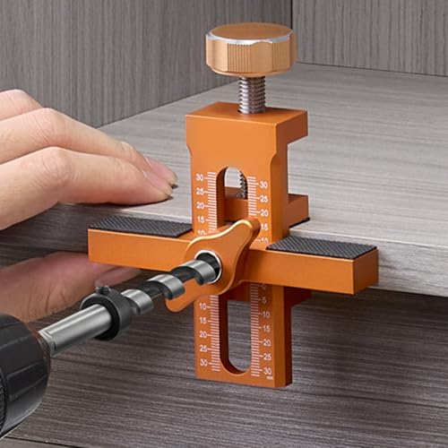 Cabinet Door Installation Positioner, Aluminium Alloy Cabinet Hardware Jig, Adjustable Cabinet Door Mounting Jig, Versatile Cabinet Door Positioning Tool, 7-40MM Clamping Thickness