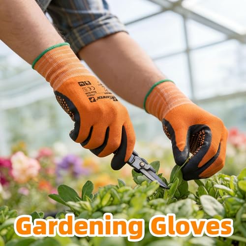 Schwer 3/6/12 Pairs Safety Work Gloves, MicroDot Abrasion & Grip, LT5619, M - size: Medium
