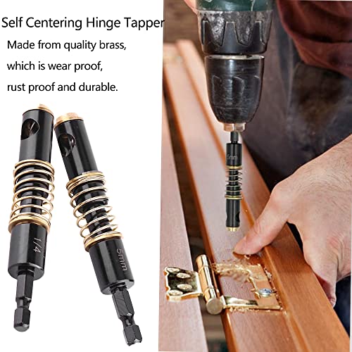 Watris Veiyi Self Centering Hinge Drill, Hex Shank Centering Bits, 5mm&1/4"