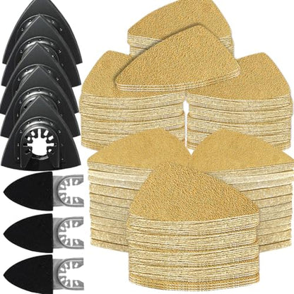 268Pcs Oscillating Multitool Sanding Pads Quick Release Sand Paper Kit