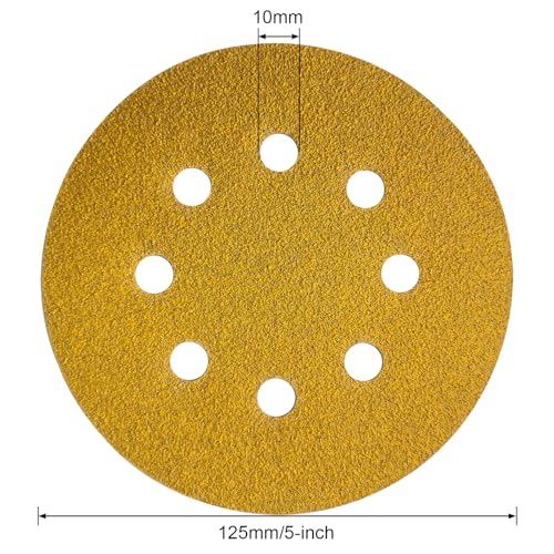 JUNE SUN 50Pcs 5 Inch 8-Hole 80 Grit Hook & Loop Sanding Discs - style: 80 Grit, 50Pcs