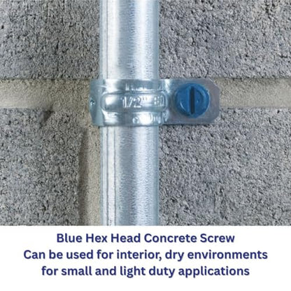 CONFAST 3/16" x 3-3/4" Hex Head Concrete Screw Anchor with Drill Bit for Anchoring to Masonry, Block or Brick (100 per Box) - size: 3/16" x 3-3/4"