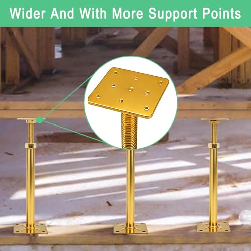 6 PCS House Floor Jacks Post Pole for Leveling, 12" - 16.5" Height Range, 6 ton Min and Max Height Capacity, House Floor Jacks Post Pole for Leveling