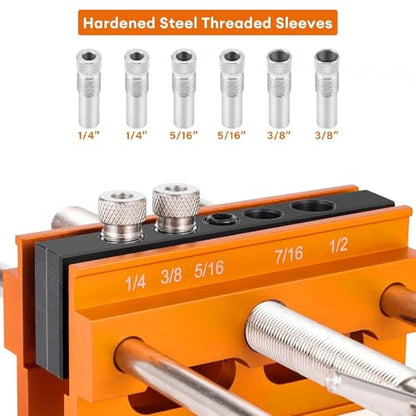Self Centering Dowel Jig Kit Max 6.8'' Elongated Jaws & Extra-Wide Clamp