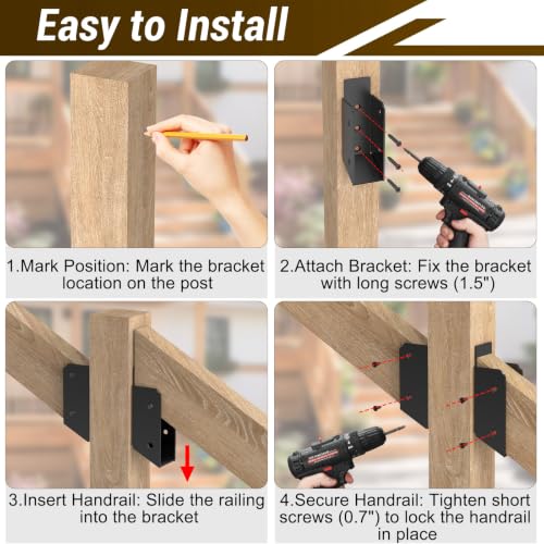ForoGore 4 PCS 30° Stair 2”x 4” Stainless Steel Deck Railing Brackets - size: Angle 30°