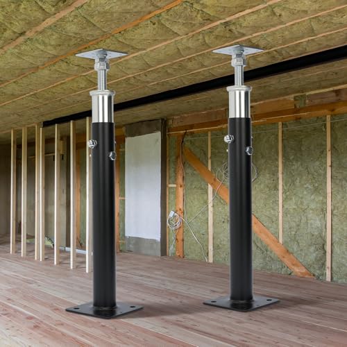 2 PCS Adjustable House Jacks Post for Leveling, 19"-36"(1'7"-3'), Black - color: Black