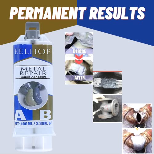 Metal Repair Magic ab Glue 100 Gram, Epoxy Glue Metal, Cold Weld Metal Repair, Crazy Glue Metal Adhesive Paste Heavy Duty, Metal bonding epoxy Putty, Industrial high Heat Resistant Casting Glue - size: 3.53 oz